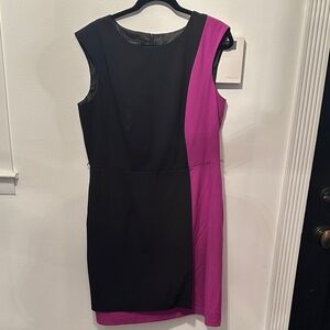 AB Studio Black and Purple Colorblock Mini Dress Size 16